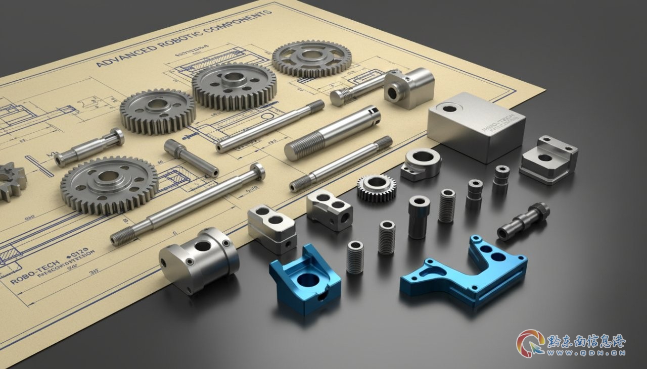 A collection of high-precision CNC machined parts specifically designed for robotic applications, including gears, shafts, housings, and specializ - ����.jpg